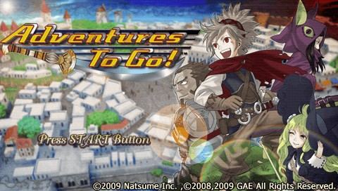 Adventures to Go title screen for PSP